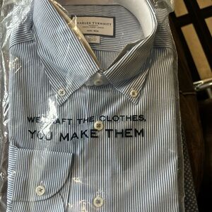 Charles Tyrwhitt Blue Striped Men's Shirt